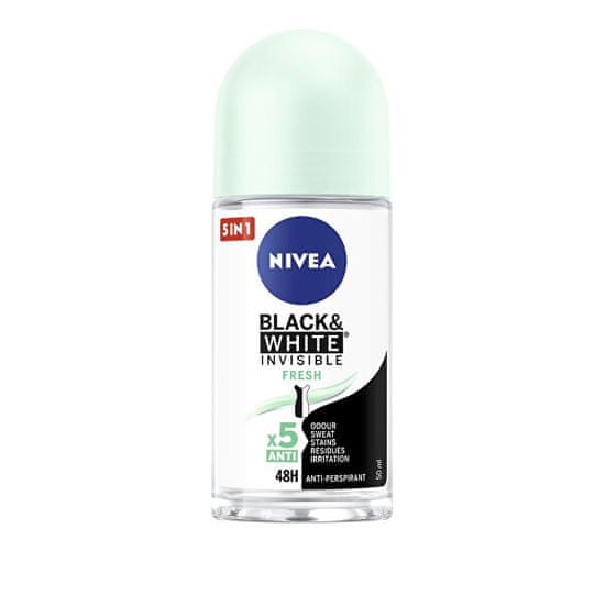 Nivea Guľôčkový antiperspirant Invisible Fresh Black & White 48H (Anti-perspirant) 50 ml
