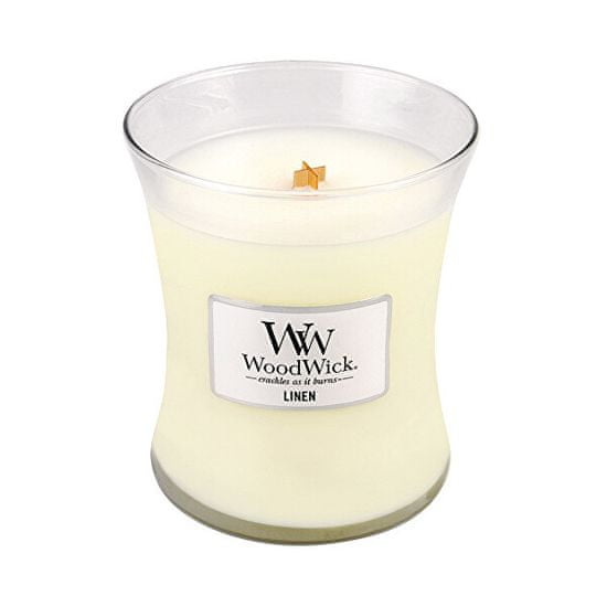 Woodwick Vonná sviečka váza Linen 275 g