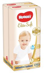Huggies mesačné balenie Elite Soft (12-22 kg) 2x 56 ks