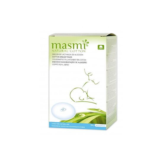 Masmi Prsné vložky pre dojčiace ženy z prírodnej bavlny MASMA 30 ks