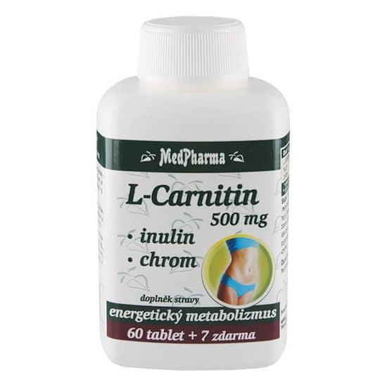 MedPharma L-Carnitin 500 mg + inulín + chróm 60 tbl. + 7 tbl. ZD ARMA