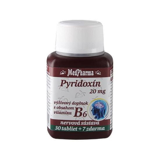 MedPharma Pyridoxin 20 mg – doplněk stravy s obsahem vitamínu B6 30 tbl. + 7 tbl. ZDARMA