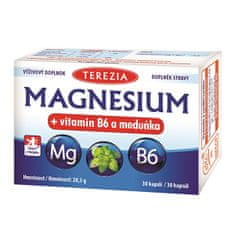 TEREZIA COMPANY Magnesium + vitamin B6 a meduňka 30 kapslí