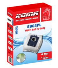 KOMA SB03PL - Sada 12ks vreciek kompatibilný s vysávačmi AEG, Electrolux, Philips používajúci vrecká typu S-BAG