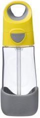 b.box Fľaša na pitie so slamkou - žltá / sivá 450 ml