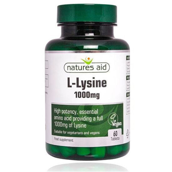 Natures Aid L-lyzín 1000 mg - 60 tabliet