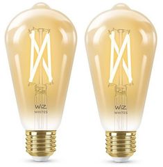 WiZ LED Žiarovka SMART WiFi ST64 E27 DW FA Q Teplá Dimmable Filament 550lm 2700K 2 pcs (WZE21016411-A)