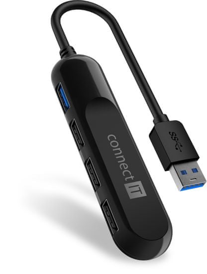 Connect IT USB-A hub USB 3.0, externý, ČIERNY CHU-4000-BK