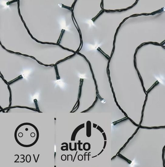 EMOS Reťaz s časovačom 100 LED 10 m denná biela