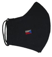 KATCH Katch Dámska / detská ručne šitá rúško s vlajkou SR - čierna, dvojvrstvová bavlnená (50ks)