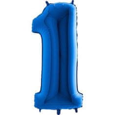 Fóliový balónik číslica 1 - modrý - blue - 102cm