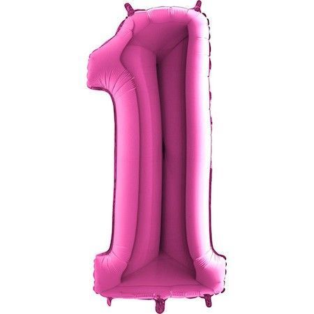 Fóliový balónik číslica 1 - ružová - pink - 102cm