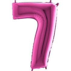 Fóliový balónik číslica 7 - ružová - pink - 102cm