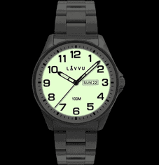 LAVVU Pánske hodinky z nehrdzavejúcej ocele BERGEN White so svietiacim ciferníkom