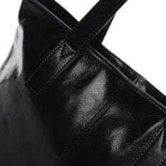 Delami Vera Pelle Veľká praktická kožená taška v jednoduchom prevedení Katie čierna