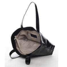 Delami Vera Pelle Veľká praktická kožená taška v jednoduchom prevedení Katie čierna