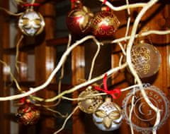Decor By Glassor Vianočná banka priehľadná, zlatý dekor (Veľkosť: 12)