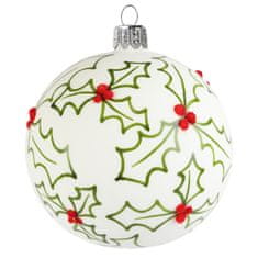 Decor By Glassor Banka biela s dekorom vianočnej cezmíny