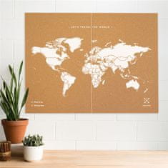 Decor By Glassor Korková nástenka – mapa sveta XXL