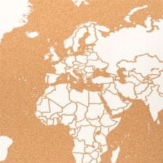 Decor By Glassor Korková nástenka – mapa sveta XXL