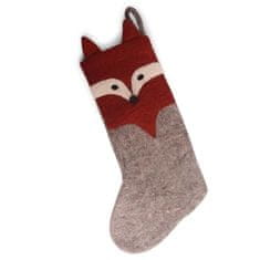 Decor By Glassor Vianočná plstená ponožka – líška