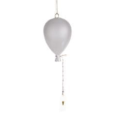 Decor By Glassor Sklenený balónik s menovkou sivý