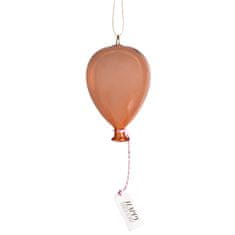 Decor By Glassor Sklenený balónik s menovkou oranžový
