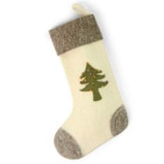 Decor By Glassor Vianočná plstená ponožka – stromček
