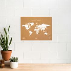 Decor By Glassor Korková nástenka – mapa sveta L