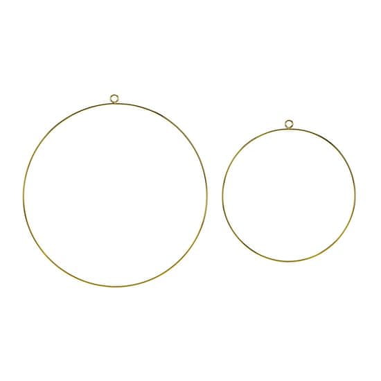 Decor By Glassor Dekoratívne zlaté kruhy, súprava 2 ks