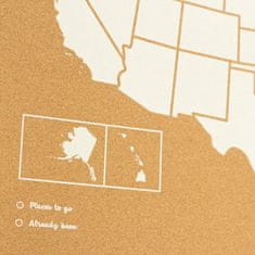 Decor By Glassor Nástenná korková mapa – USA XL