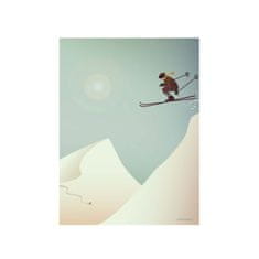 Decor By Glassor Darčeková karta/prianie s retro lyžiarom 