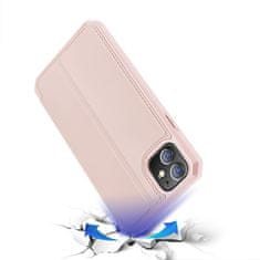 Dux Ducis Skin X knižkové kožené puzdro na iPhone 12 / 12 Pro, ružové