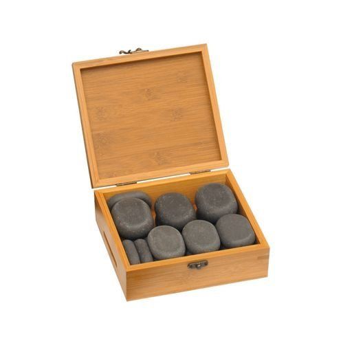 Marco Schreier Hot Stones - sada v bambusové krabičke, 18 ks