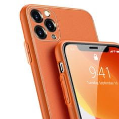 Dux Ducis Yolo kožený kryt na iPhone 11 Pro Max, oranžový