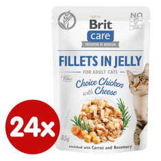 Brit Care Cat Fillets in Jelly Choice Chicken with Cheese 24x85 g