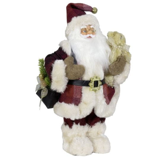Dům Vánoc Santa s taškou a medvedíkom 45 cm