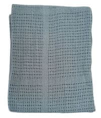 Detská háčkovaná bavlnená deka Dusty Blue, 75x100cm