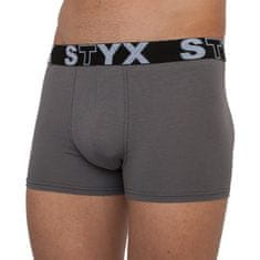 Styx Pánske boxerky športová guma nadrozmer tmavo sivé (R1063) - veľkosť XXXL