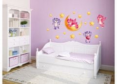 Dimex - Dekoračné nálepky na stenu Medvedíky ružovofialové - 50 x 70 cm