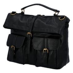 Paolo Bags Zaujímavý a štýlový koženkový unisex batoh Odette, čierna