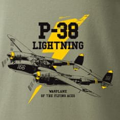 ANTONIO Tričko s vojnovým lietadlom P-38 LIGHTNING, S