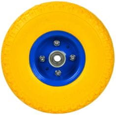 GEKO Koleso polyuretánové s ložiskami otvor 16 mm priemer 26 cm šírka 7_5 cm žlté