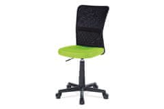 Autronic kancelárska stolička, zelená mesh, plastový kríž, sieťovina čierna KA-2325 GRN