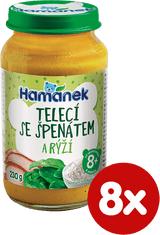 Hamánek Teľacie so špenátom a ryžou 8x 230g