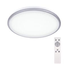Solight LED stropné svetlo Silver, okrúhle, 24W, 1800lm, stmievateľné, diaľkové ovládanie, 38cm - rozbalené