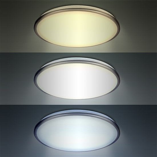Solight LED stropné svetlo Silver, okrúhle, 24W, 1800lm, stmievateľné, diaľkové ovládanie, 38cm - rozbalené