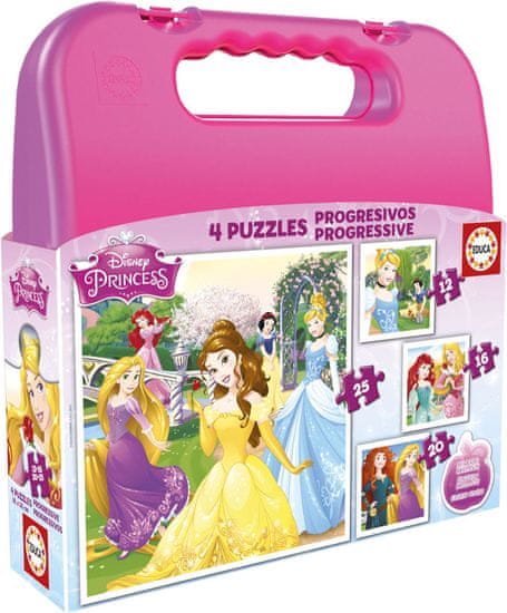 EDUCA Puzzle v kufríku Disney Princess (12, 16, 20, 25 dielikov)