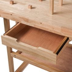 tectake Dielenský stôl PONK 1 drevený ponk so zverákmi - hnedá