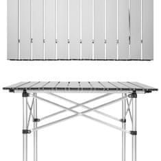 tectake Kempingový stolík hliníkový skladací 70 x 70 x 70 cm - šedá